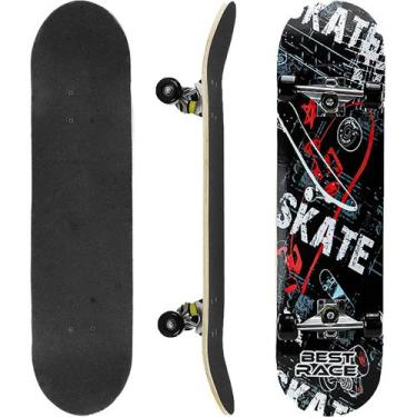 Imagem de Skate Completo Montado Estampado Suporta 60kg Iniciantes - BBR Toys, S