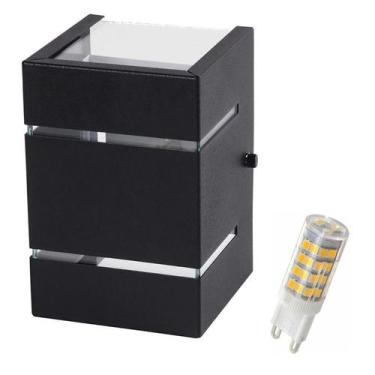 Imagem de Arandela Externa Interna 2 Focos Friso Muro + Led Incluso Pt - Starlum