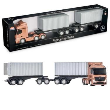 Imagem de Caminhão Rodotrem Container 69cm Grande Mercedes Benz Brinquedo Infant