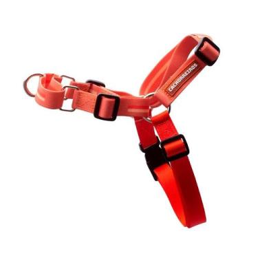 Imagem de Peitoral para Cachorro Anti Puxão com Fivela Curva em Nylon Coral - CA