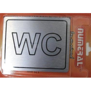 Imagem de Plaqueta Luxo Wc - Numeral, Cinza
