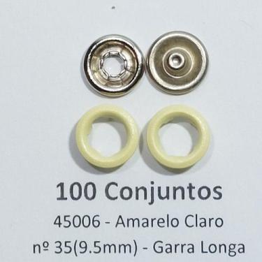 Imagem de Botões de Pressão Nº 35 Tic-Tac Colorido Latão Variados Amarelo Claro 