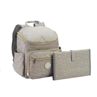 Imagem de Mochila Bolsa Maternidade Hello Kitty Com Trocador - Seanite, Cinza