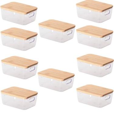 Imagem de Kit 10 Pote Para Alimentos Idealle C/ Tampa  Eco Bambu - Paramount