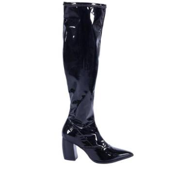 Imagem de Bota Feminina Capodarte Cano Longo 4018917 Preto Verniz, 37