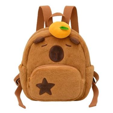 Imagem de Mochila Costas Infantil Bolsa Pelúcia Zíper Alça Regulável - Capilover