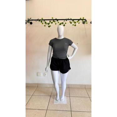 Imagem de Baby look blusa feminina dry básica moda academia - Organiky, P, Cinza