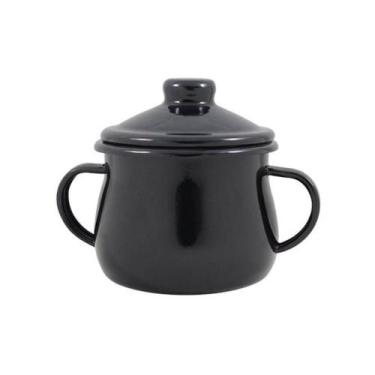 Imagem de Açucareiro Esmaltado Preto 380 Ml Ewel