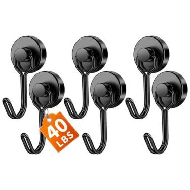 Imagem de Ganchos Magnéticos FINDMAG 40 lb, Neodímio Forte, Preto