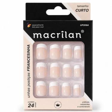 Imagem de Unhas Postiças Macrilan Francesinha Tamanho Curto Com 24 Unidades Up20
