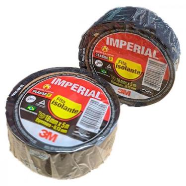 Imagem de Fita Isolante 3M Imperial 5M Preta - Kit C/10 Pecas