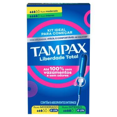 Imagem de Absorvente Interno Tampax Liberdade Total Fluxo Moderado e Fluxo Inten