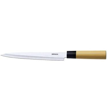 Imagem de Faca para Sushi e Sashimi 8" Brinox com Lâmina em Aço Inox e Cabo de P