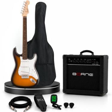 Imagem de Kit Completo Guitarra Squier Fender Stratocaster Debut Collection, Deb