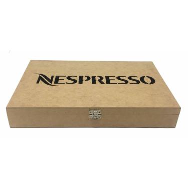 Imagem de Caixa Porta 30 Capsulas De Café Nespresso Em Mdf Qualidade