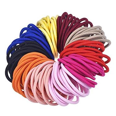 Imagem de La Tartelette 4 mm elásticos faixas de cabelo laços para crianças cabelo de borracha faixas de cabelo, Multi-color, 50 Pcs