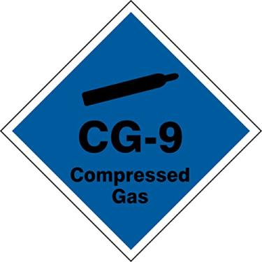 Imagem de Accuform TDJ609XVM Adesivo Dura-Vinyl"CG-9 Gás Comprimido" Fonte de Energia ShapeID, 6,3 cm L x 6,3 cm C (pacote com 5)