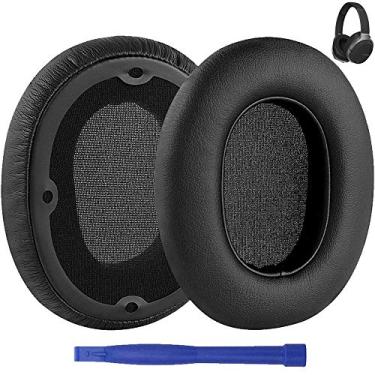 Imagem de Almofadas de ouvido W830BT, almofadas de substituição para orelha de couro proteico e espuma de memória para edredom W830BT W830 BT W860NB W860 NB sem fio Bluetooth Fones de ouvido estéreo (preto)