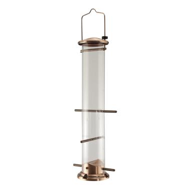 Imagem de Woodlink Alimentador de tubos de sementes de cardo Audubon com 4 portas, cobre escovado