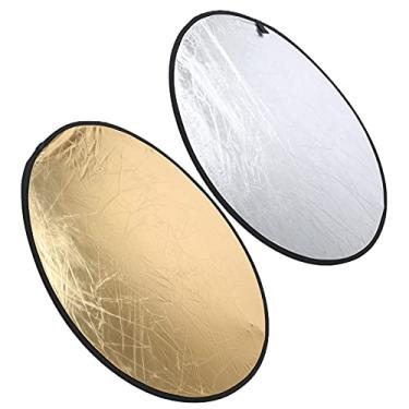 Imagem de Refletor de estúdio fotográfico, 80 cm / 31,5 pol. Dobrável 2 em 1 Refletor de iluminação multifuncional flexível para fotografia interna e externa