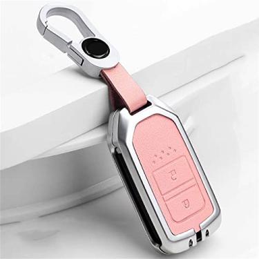 Imagem de Capa de chave de carro com 2 botões de liga de zinco, adequada para Honda Fit Vezel City Civic Jazz BRV BR-V HR-V Shuttle Gp8 (chaveiro rosa A)