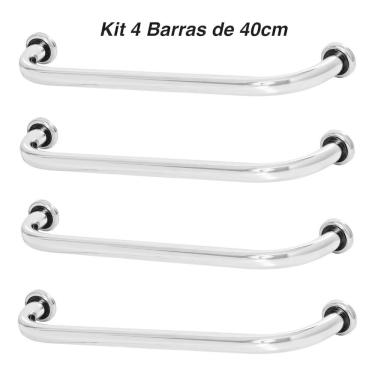 Imagem de Kit 4 Barras De Apoio 40cm De Idoso Para Banheiro