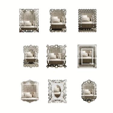 Imagem de Mini Espelhos Decorativos Venezianos Pegui Foggia 9 Peças