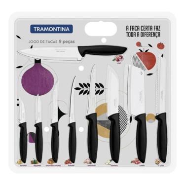 Imagem de Jogo De Facas Inox 9 Peças Plenus Preto Tramontina
