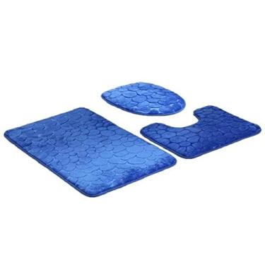 Imagem de Home Bathroom Bath Mat Set Toilet Soft Non Slip Bath Mat Bathroom Rug Shower Carpets Set Toilet Lid Cover Floor Mats,3p bt5007