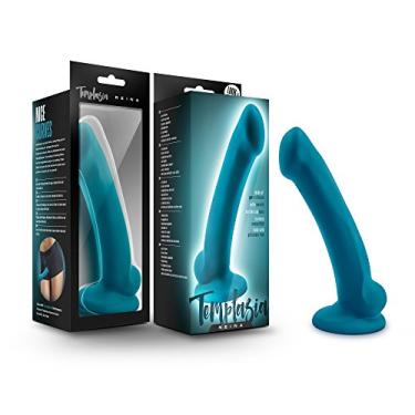 Imagem de Blush Temptasia Reina 18 cm cetim liso platina silicone ventosa alça compatível no vibrador - brinquedos femininos adultos sem fragrância - brinquedo sexual para mulheres casais - azul-petróleo