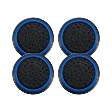 Imagem de 2 Pares de Grips Compatível com controle Joystick Playstation 3 4 5 PS3 PS4 PS5 Xbox One S X Series S X Nintendo Wii U Protetora Anti Derrapante Silicone Proteção do Botão Analógico (Azul Escuro)