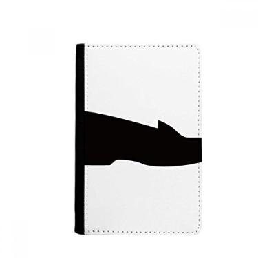 Imagem de Carteira masculina de couro preto com padrão de contorno para passaporte Notecase Burse capa para cartão, Multicolor