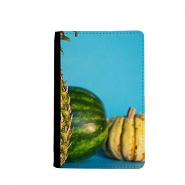 Imagem de Porta-passaporte com imagem fresca de frutas tropicais, abacaxi, notecase burse, capa para cartão, Multicolor