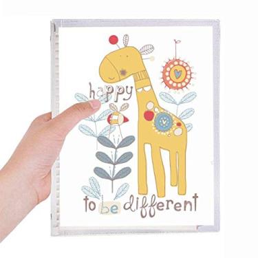 Imagem de Caderno de desenho animado amarelo girafa com folhas soltas recarregáveis para diário de papelaria