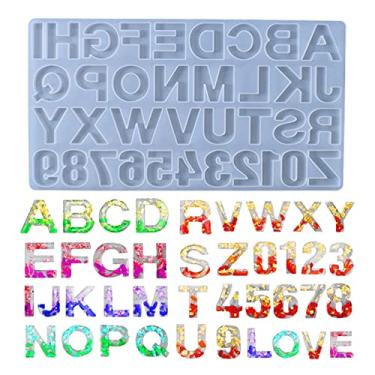 Imagem de Moldes de Silicone para Letras | Moldes de Silicone para Cartas Moldes de Chocolate - Moldes de silicone alfabéticos e numéricos para decoração de bolos, joias de resina epóxi com letras, Odod