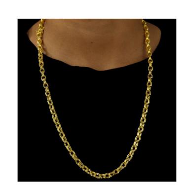 Imagem de Cordão Corrente Cadeado Elo Duplo 6mm Não perde a cor