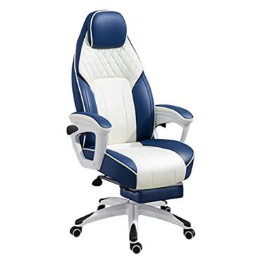 Imagem de cadeira de escritório Cadeira de jogos competitiva Cadeira de computador Cadeira giratória reclinável multifuncional Cadeira de mesa Cadeira de escritório Cadeira de escritório (cor: azul2, tamanho: