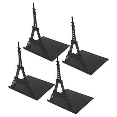 Imagem de Suportes para Livros Clássico Preto Design Fino Gravação Avançada Estilo Arquitetônico Suportes para Livros Pesados ​​Pacote com 4 DVDs Livro Filme