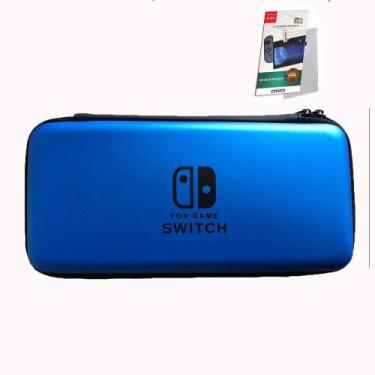 Imagem de Bag Bolsa Estojo Viagem Nintendo Switch Azul + Pelicula - Nx