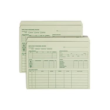 Imagem de Smead Pasta de arquivos de registro de empregado, aba reta, tamanho carta, musgo, 20 por pacote (77000)