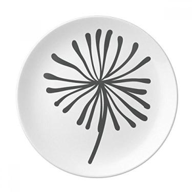 Imagem de Planta de flor dente-de-leão placa decorativa de porcelana salver talheres, prato de jantar