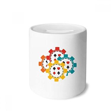 Imagem de DIYthinker Caixa de moedas de cerâmica com ilustração colorida de cassino, porta-moedas