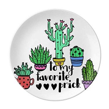 Imagem de To My Favorite Prick Prato de cacto decorativo de porcelana Salver Prato de jantar
