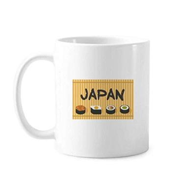 Imagem de Caneca clássica japonesa de sushi Cruisine de cerâmica branca presente com alças 350 ml
