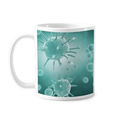 Imagem de Caneca de cerâmica com imagem de célula de criatura, estampa de microscópio, xícara de porcelana de café