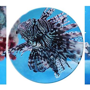 Imagem de Peixe Trapical Organismo Marinho Prato Decorativo de Porcelana Salver Prato de Jantar