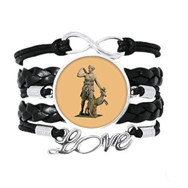 Imagem de OFFbb-USA Pulseira Jungle Virgem Feminina Midwifery Caça Acessório Amor Pulseira de Couro Trançado Corda Presente