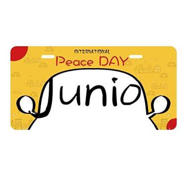 Imagem de DIYthinker Placa de carro Black Single Words Junior Decoração de carro Dia da Paz