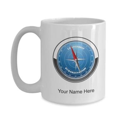 Imagem de Caneca de bússola personalizada, copo de café de bússola, ideia de presente de bússola personalizada - caneca de café de 445 ml