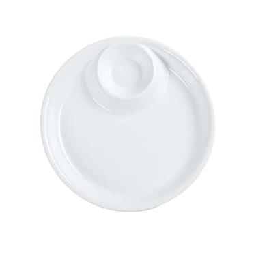 Imagem de GUIPAIHAI Prato de bolinho de cerâmica com vinagre prato criativo dividido prato de jantar multi grade prato de batatas fritas prato de hotel (cor: B)